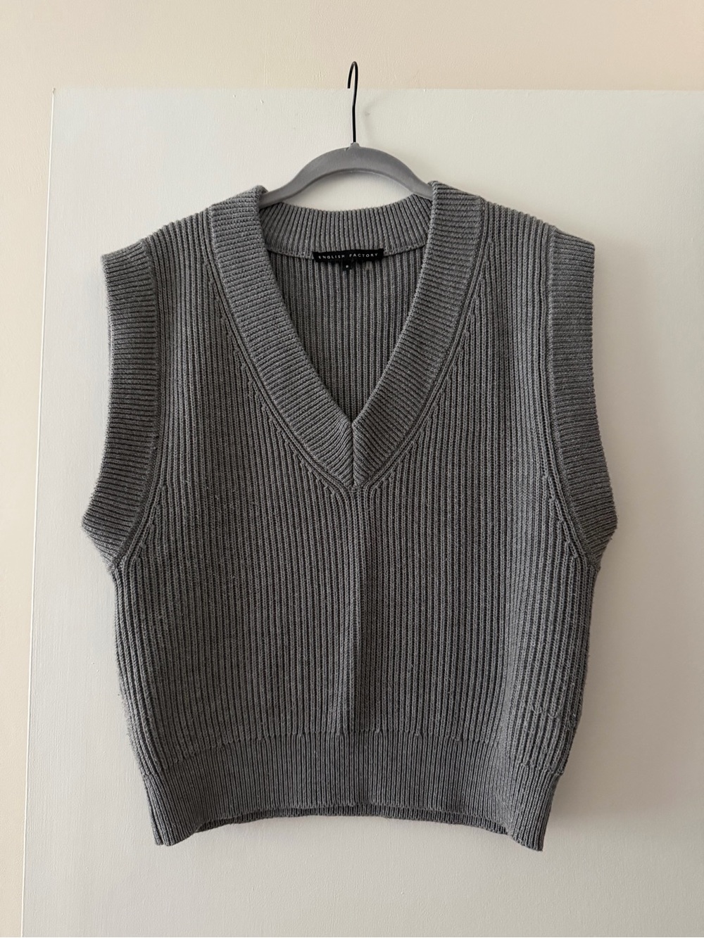 English Factory Oversized Sweater Vest Grey
